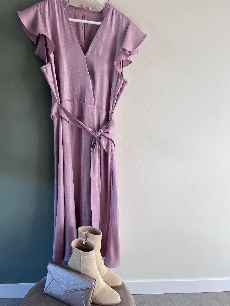 Leuk zomers Aaiko jurkje in L, leren Tango laarsjes 40,tasje, Overige typen, Aaiko, Paars, Maat 42/44 (L)