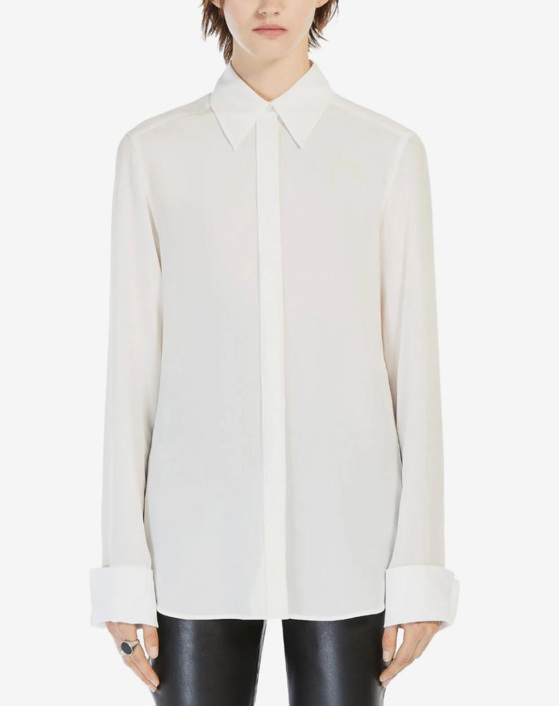 Sportmax roomkleurige  zijden blouse mt L/M, Maat 38/40 (M), Overige kleuren, Verzenden, Sportmax