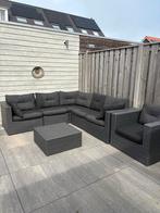 Tierra Outdoor Loungeset Zwart/Grijs - Hoekbank & Stoel, 5 zitplaatsen, Gebruikt, Ophalen of Verzenden, Loungeset