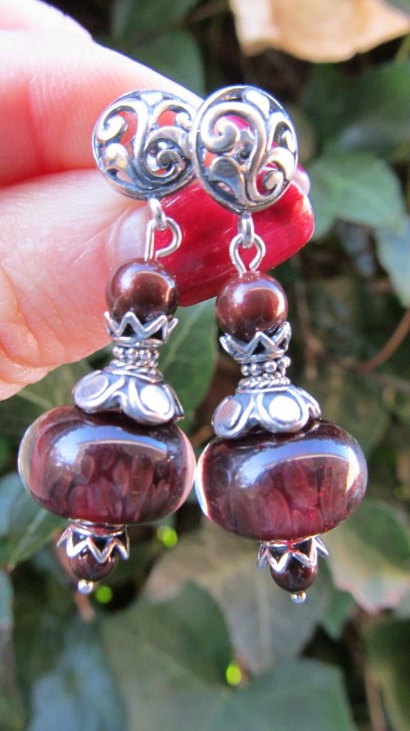 Oorbellen Wanja glasrondel-swarovski parel-kristal zilver, Sieraden, Tassen en Uiterlijk, Oorbellen, Nieuw, Knopjes of Stekers