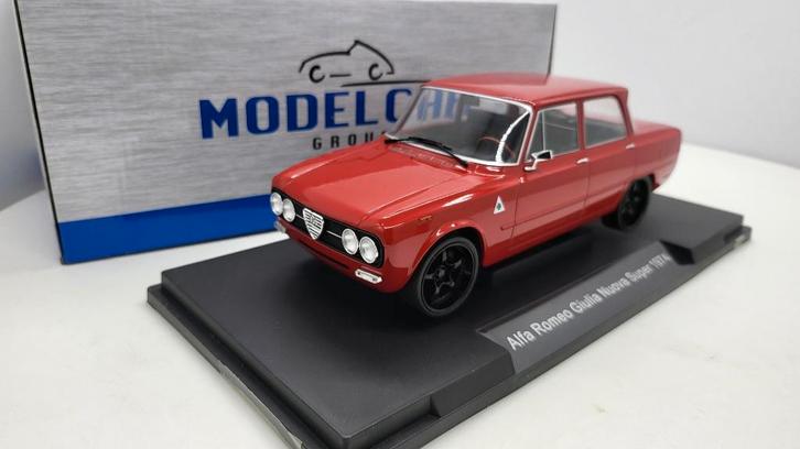 Alfa Romeo Giulia Nuova Super 1974 Rood, Hobby en Vrije tijd, Modelauto's | 1:18, Nieuw, Auto, Overige merken, Ophalen of Verzenden