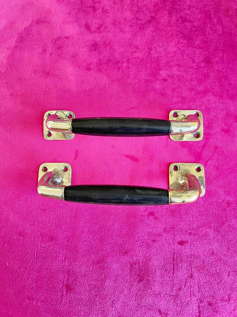 Antieke deurgrepen met bakeliet , deur greep, klapdeur, deur, Ophalen of Verzenden
