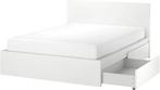 Ikea bed with mattress, Ophalen, Wit, Tweepersoons, 140 cm