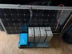 Compleet off grid set zonnepanelen, omvormer, accu (camping), Ophalen of Verzenden, Zo goed als nieuw