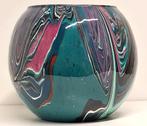 bolvaas gegoten pouring art kunst epoxy handmade uniek vaas, Overige kleuren, Nieuw, Ophalen of Verzenden, Glas