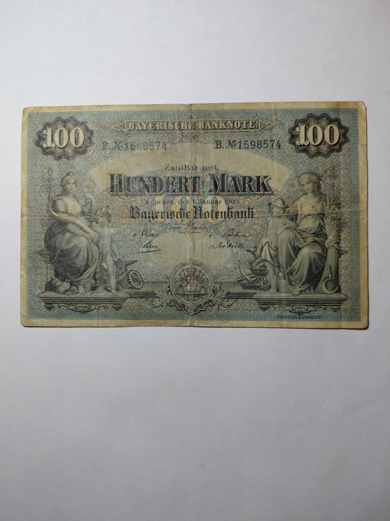 Bayerische 100 mark 1900, Ophalen of Verzenden, Duitsland