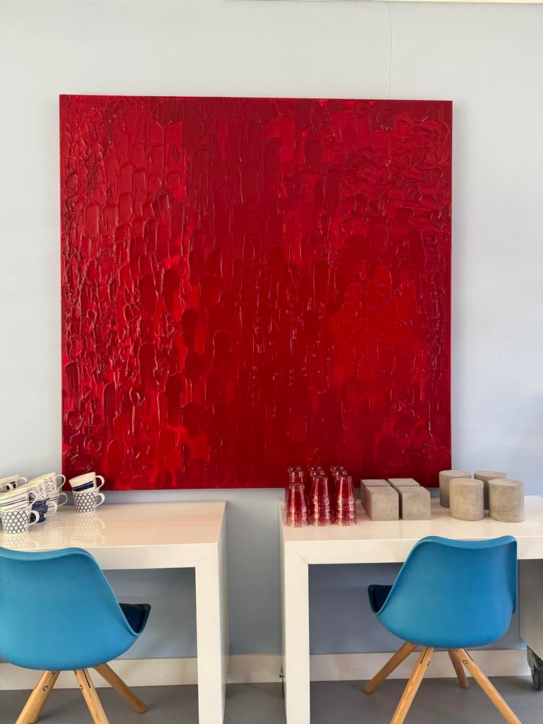 Abstract Rood Schilderij, Antiek en Kunst, Kunst | Schilderijen | Abstract, Ophalen