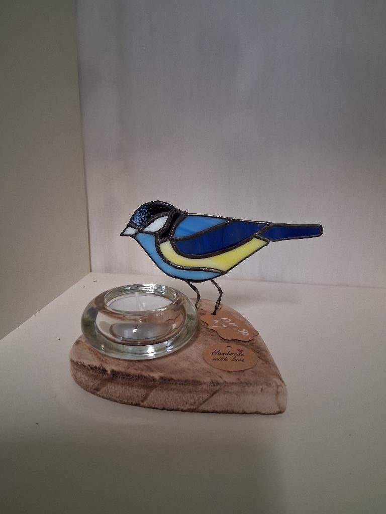 koolmeesje van glas, Antiek en Kunst, Kunst | Overige Kunst, Ophalen of Verzenden