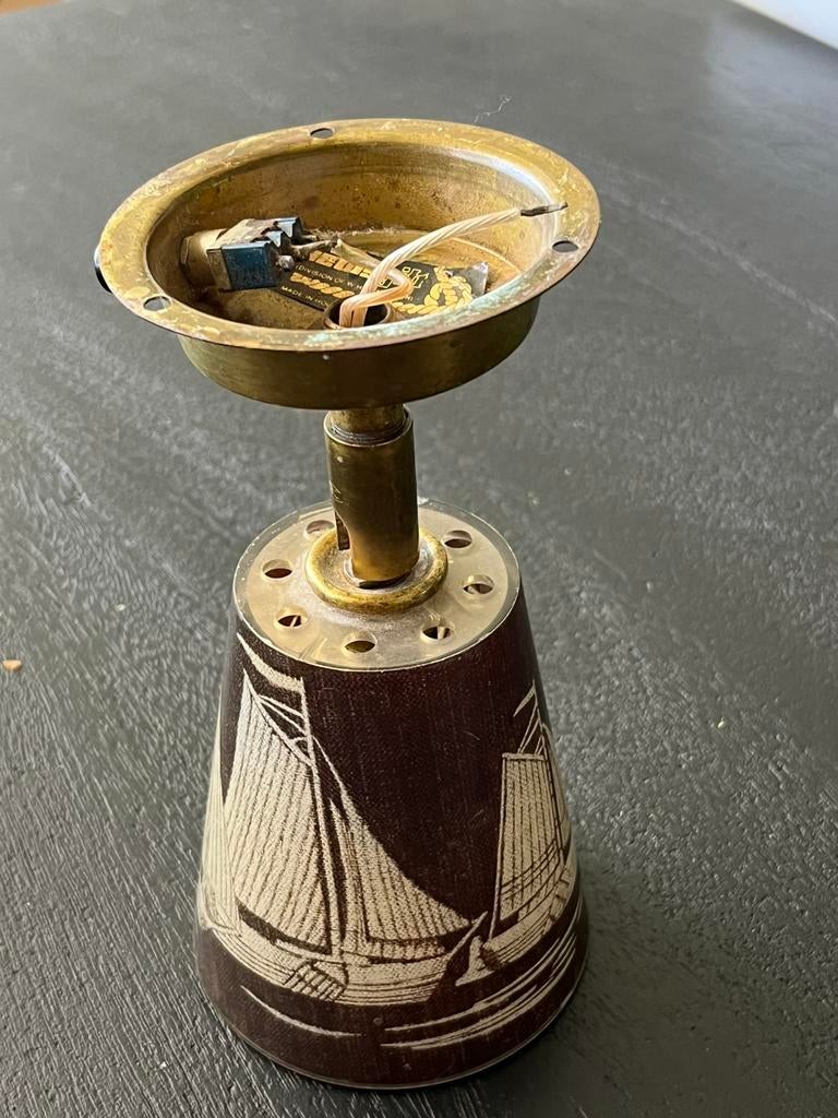 Vintage plafondlampje met botters afbeelding, Verzenden, Kunststof, Minder dan 50 cm