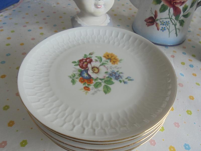 6 brocante gebaksbordjes Maastricht, Ophalen of Verzenden