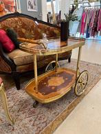 Vintage Barwagen / Serveerwagen met Inlegwerk, Ophalen of Verzenden, Gebruikt