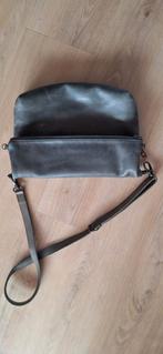 Schoudertas van Van den Dungen, blauwgrijs leer, Sieraden, Tassen en Uiterlijk, Ophalen of Verzenden, Gebruikt, Overige kleuren
