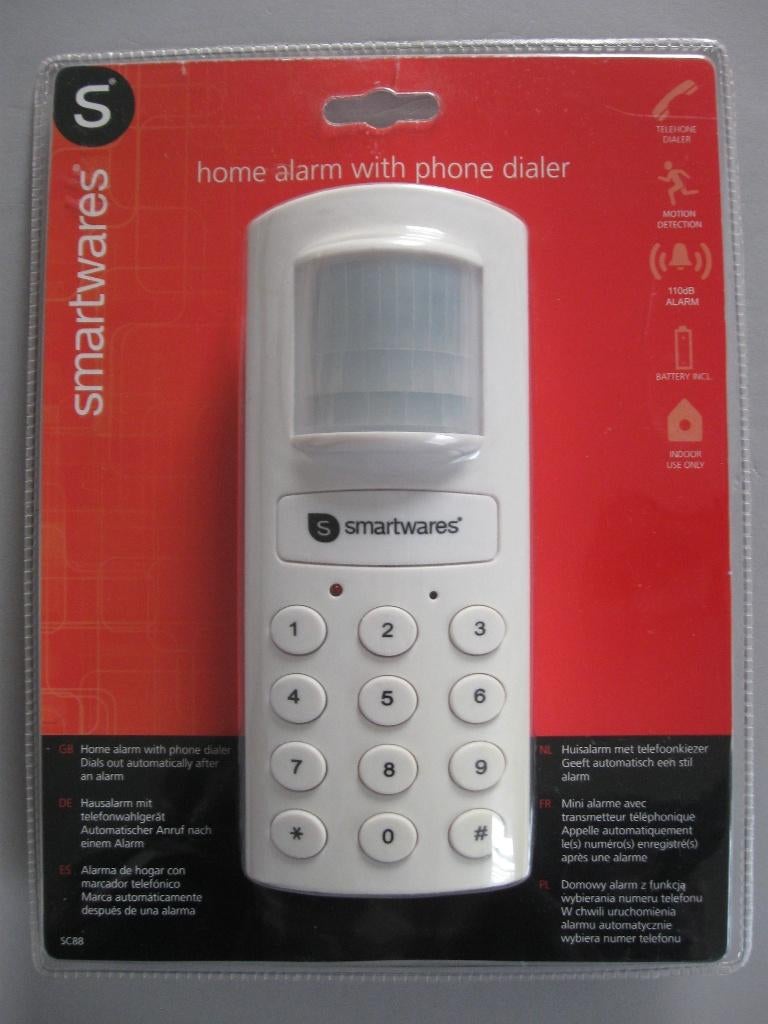 SMARTWARES HUISALARM STAND ALONE MET TELEFOONKIEZER SC88, Beweging, Detector, Sensor of Melder, Nieuw, Ophalen of Verzenden