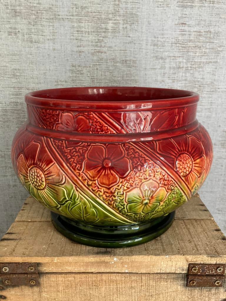 Zeldzame Wardle England Art Nouveau bloempot ca. 1891-1900, Antiek en Kunst, Antiek | Keramiek en Aardewerk, Ophalen of Verzenden