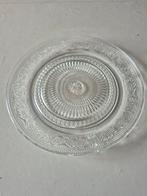 Vintage Glazen Serveerschaal met Reliëf, Ophalen of Verzenden