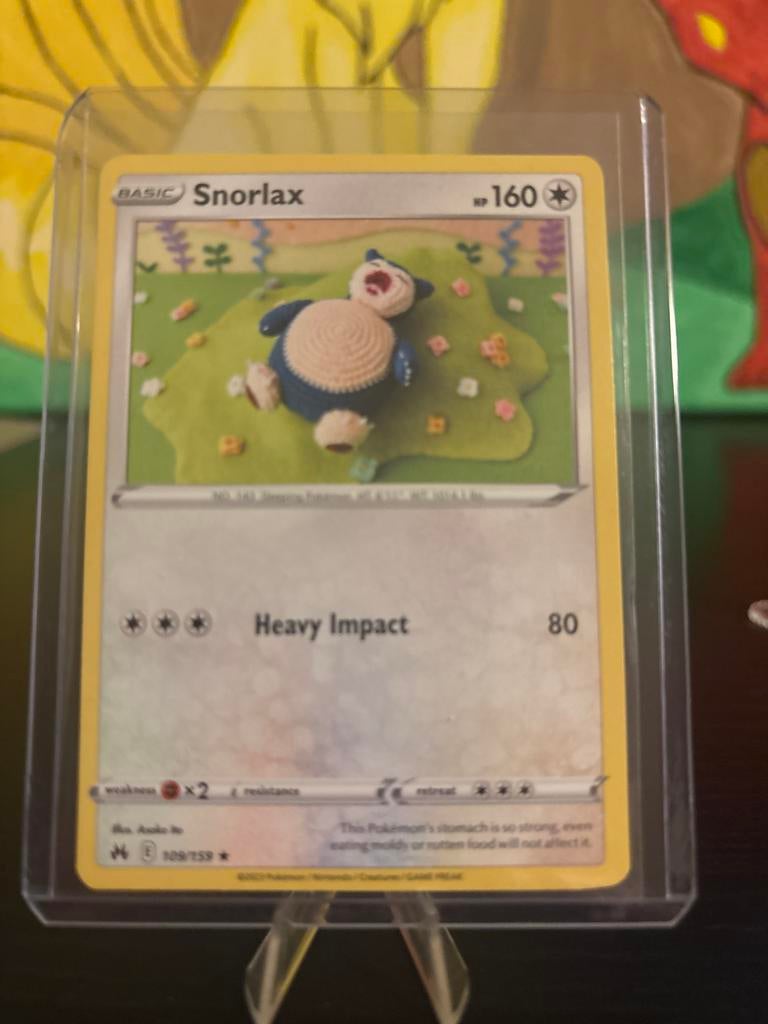 Crown Zenith - Pokémon Kaart Snorlax (Gehaakt), Ophalen of Verzenden, Zo goed als nieuw, Losse kaart