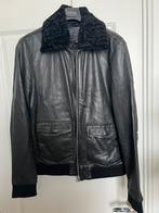 Goosecraft leren heren pilot jas zwart XL schapenvacht kraag, Ophalen of Verzenden, Zo goed als nieuw, Maat 52/54 (L), Zwart