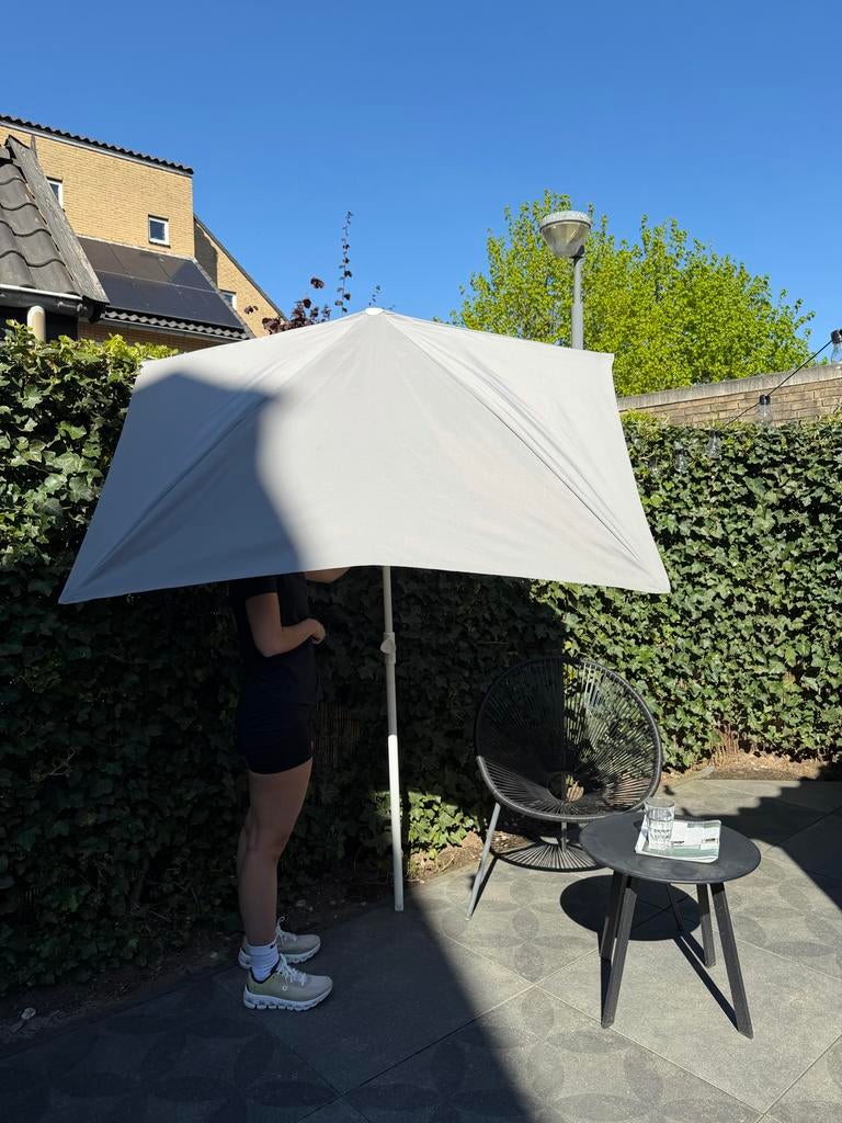 Nette IKEA Lilleo Parasol 150 cm - incl. beschermhoes, Ophalen, Zo goed als nieuw, 1 tot 2 meter, Stokparasol