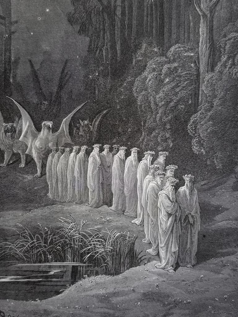 Originele gravure, Procession of Elders, Gustave Doré (Dore), Antiek en Kunst, 1800 - 1899, Verzenden, Religie, Origineel