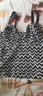 Nieuwe Tankini Tops maat 50 c cup - Zwart/Wit Zigzag Patroon, Kleding | Dames, Badmode en Zwemkleding, Overige typen, Zwart, Nieuw