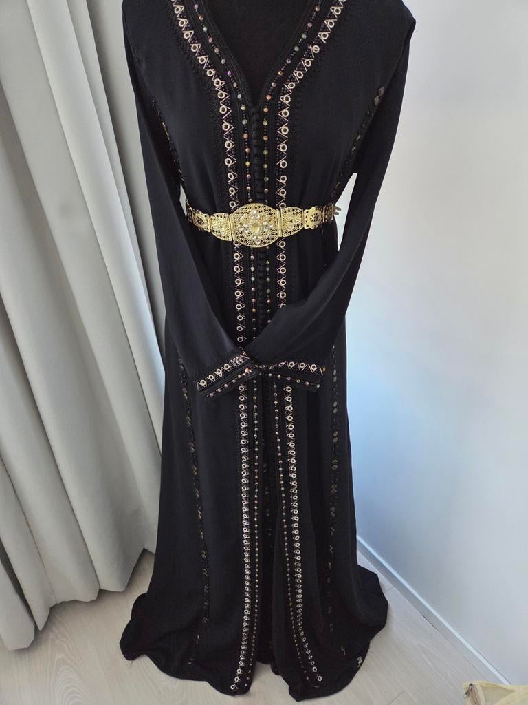 Marokkaanse jurk: Takchita  Zwart 2-delig Maat 36-42, Ophalen of Verzenden, Nieuw, Maat 36 (S), Zwart