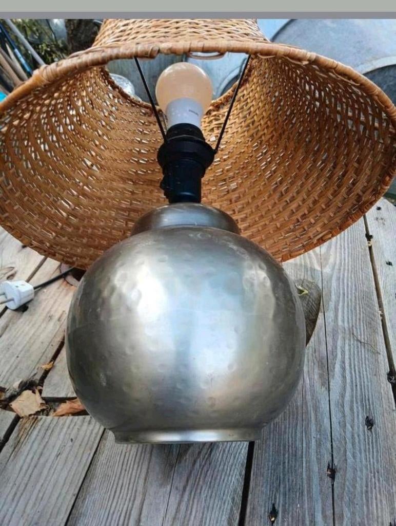 Vintage IKEA lamp met rieten kap, Ophalen of Verzenden, Gebruikt, Vintage, Rustiek, Industrieel