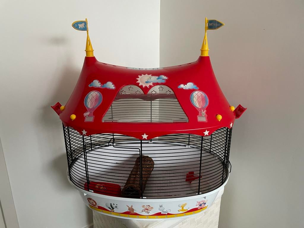 Hamsterkooi met verdieping en hamsterbal, Ophalen of Verzenden