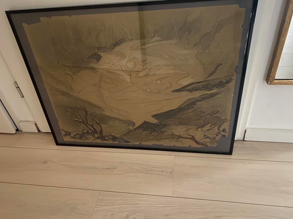 Gabrielle Ferrand aquarel plus potlood tekening, Ophalen