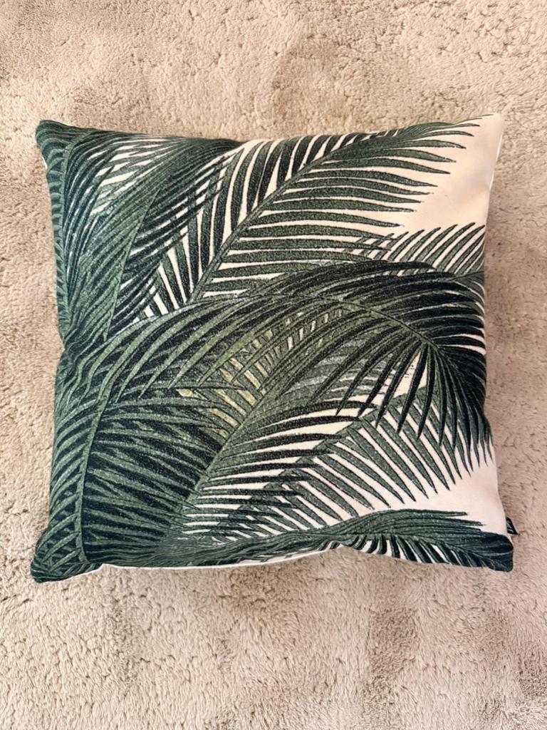 HK Living Sierkussen Groen/Beige Palmblad, Ophalen, Zo goed als nieuw, Groen, Vierkant