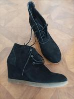 Visions leren suede sleehak enkellaarzen maat 40, Zwart, Lage of Enkellaarzen, Ophalen of Verzenden, Zo goed als nieuw