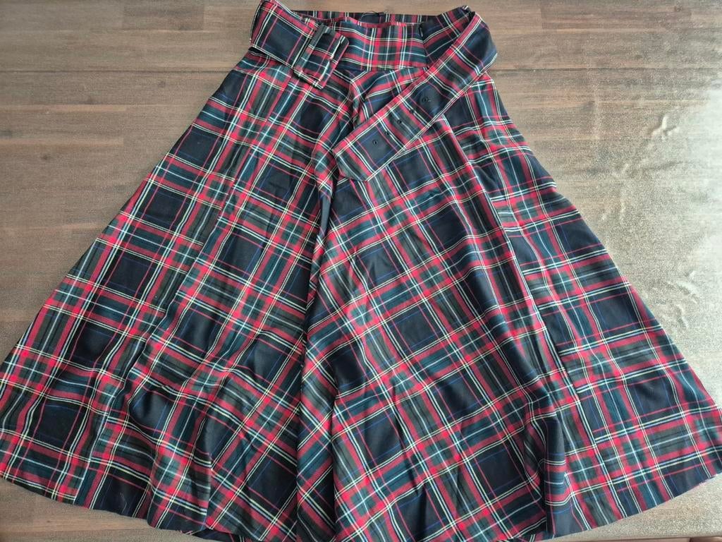 Geruite jurk met riem, Kleding | Dames, Rokken, Ophalen of Verzenden, Zo goed als nieuw, Blauw, Boven de knie