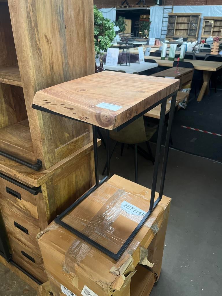 Laptop/bijzettafel van acaciahout - 60cm hoog, Ophalen, Nieuw