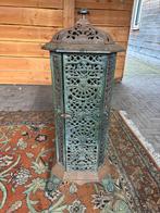 Antieke Etna gietijzeren kachel met groen emaille, Huis en Inrichting, Kachels, Ophalen, Gebruikt, Houtkachel, Vrijstaand