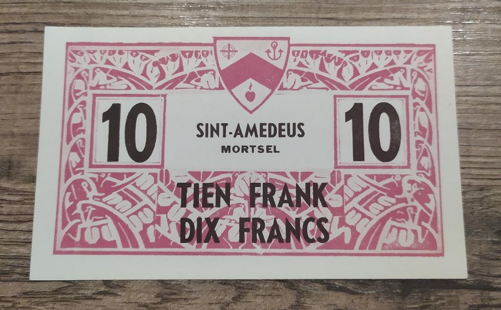 Gestichtsgeld - 10 Frank Sint-Amedeus Mortsel ('40-'50), Postzegels en Munten, Bankbiljetten | België, Ophalen of Verzenden, Los biljet