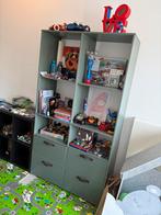 Opbergkast - hout & matgroen - met lades en open vakken, Kinderen en Baby's, Kinderkamer | Commodes en Kasten, Ophalen, Gebruikt