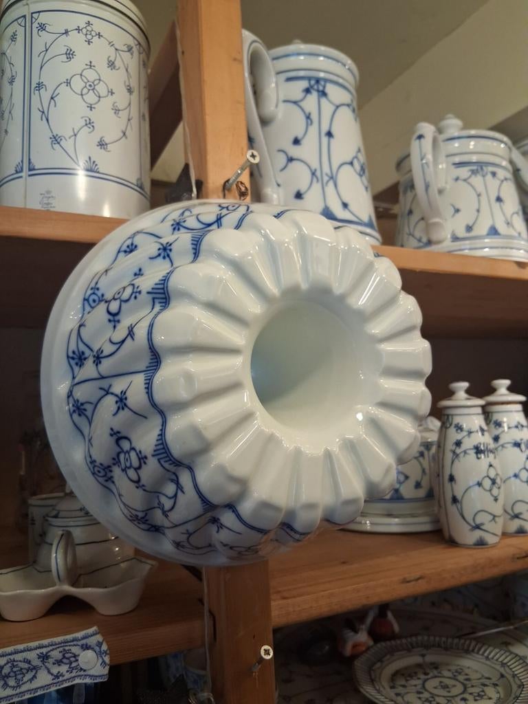 Puddingvorm  zeldzaam  blauw saks, Nieuw, Ophalen of Verzenden, Glas, Bord(en)