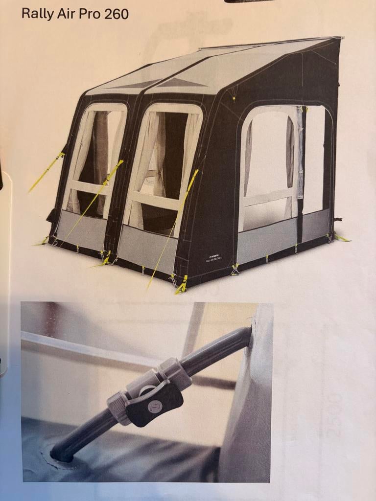 Kampa Rally Air Pro 260 Opblaasbare Voortent - Z.G.A.N., Ophalen of Verzenden, Zo goed als nieuw, Polyester, Kampa Dometic