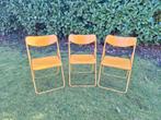 3 vintage gele IKEA Ted stoelen klapstoelen geel, Huis en Inrichting, Stoelen, Ophalen, Gebruikt, Overige kleuren, Drie