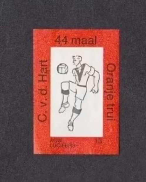 Lucifermerk Cor v.d. Hart Voetbal Ajax Fortuna Oranje., Ophalen of Verzenden, Zo goed als nieuw