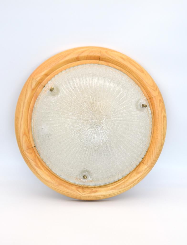 Italiaanse Handgeblazen Ice Glass Plafondlamp, Vintage, Nct, Verzenden, Vintage, Zo goed als nieuw