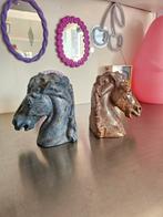 Vintage boekensteunen paardenhoofden van keramiek, Ophalen of Verzenden