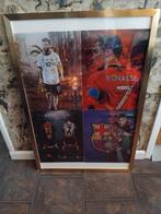 3D Voetbal Schilderij: Messi, Ronaldo, Neymar - Ingelijst, Huis en Inrichting, Gebruikt, Ophalen of Verzenden, Schilderij, 75 cm of meer