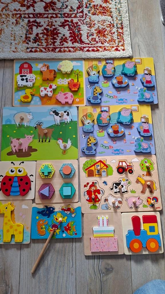 Kinderpuzzels en magnetisch hengelspel, Ophalen, Gebruikt, Van hout