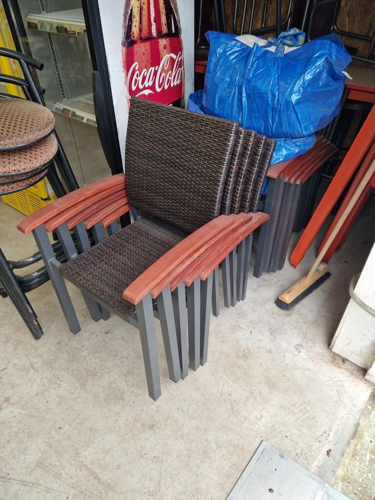 11st terras stoelen, Ophalen, Gebruikt, Aluminium, Stapelbaar