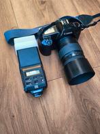 Canon EOS 1000 + Sigma 70-210mm + flitser, Ophalen of Verzenden, Refurbished, Spiegelreflex, Canon