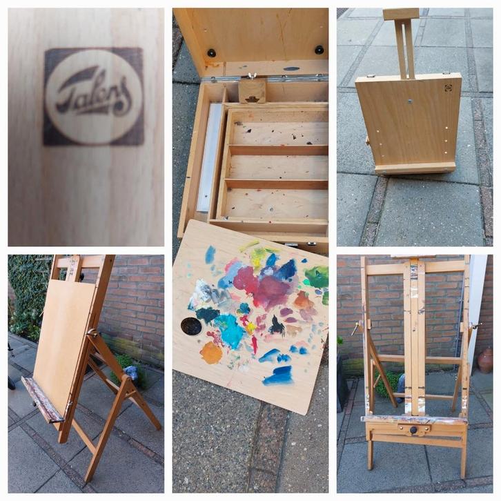 Schildersezel en schilderskoffer van Talens, Hobby en Vrije tijd, Schilderen, Gebruikt, Ezel, Ophalen of Verzenden