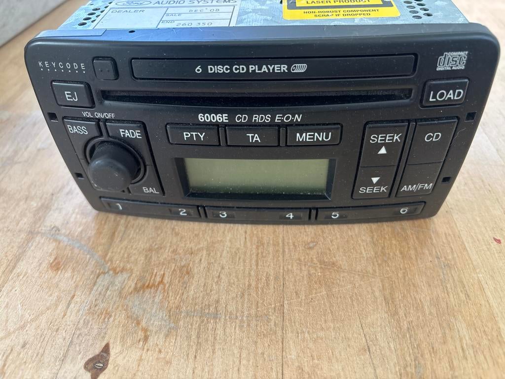 Ford 6006E CD RDS E-O-N Radio CD Speler, Auto diversen, Autoradio's, Ophalen of Verzenden, Gebruikt
