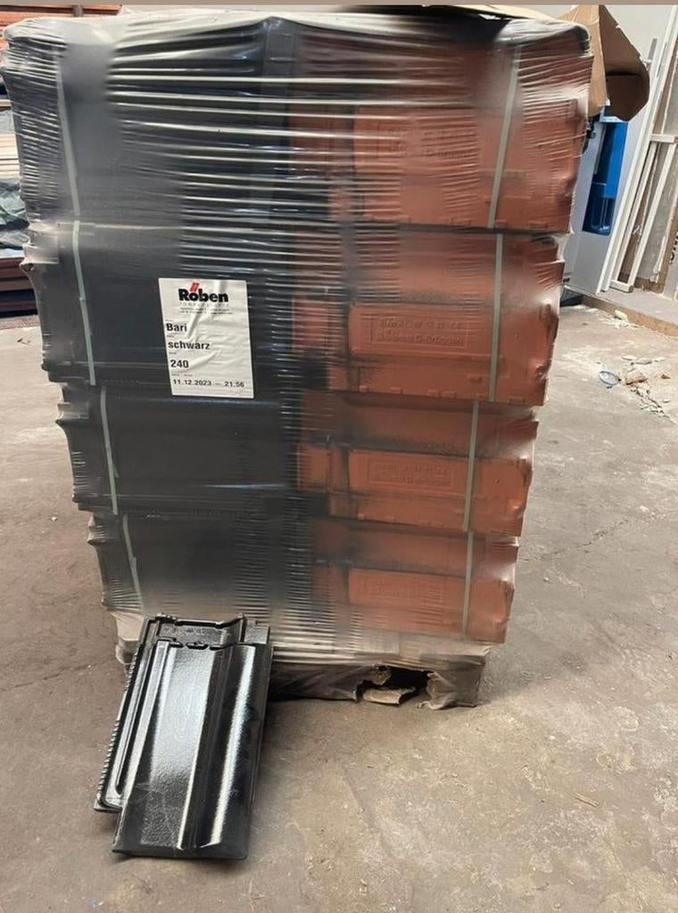 Keramische mat verglaasde dakpannen - Nieuw op pallet, Ophalen, Steen of Klei, Zwart, Nieuw