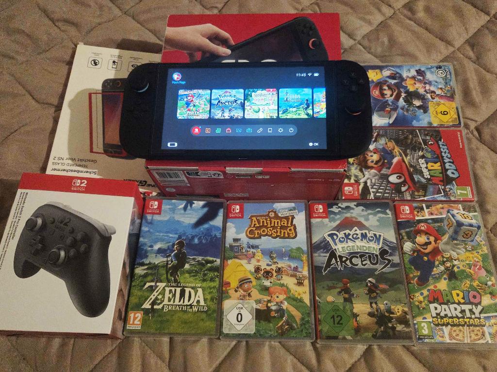 Nintendo Switch 2 + Case + Games + Switch 2 Pro controller, Spelcomputers en Games, Ophalen, Met games, Zo goed als nieuw, Switch Original