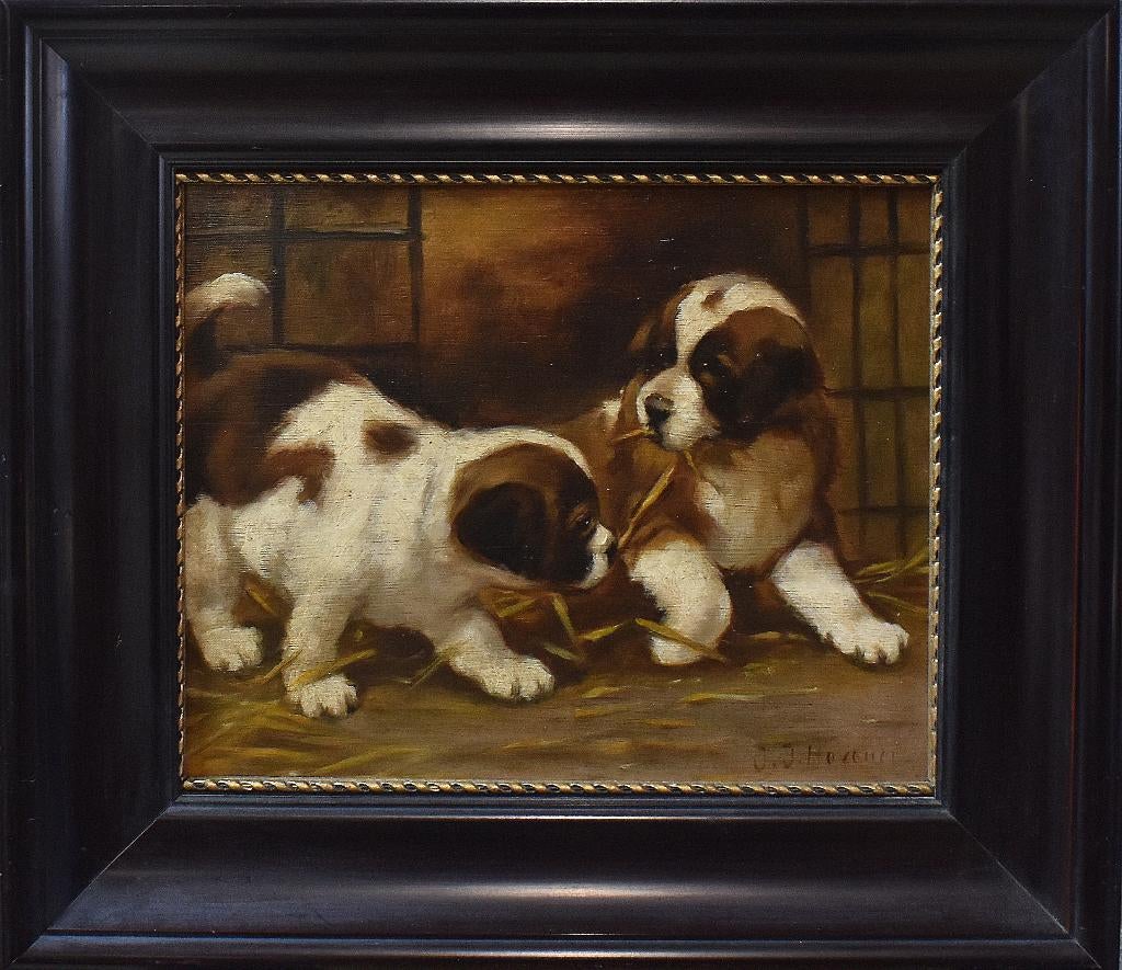 Jan Hovener==Sint Bernard pups., Ophalen of Verzenden